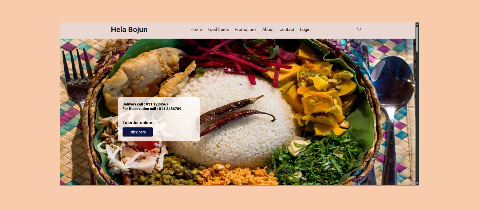 Hela Bojun - Sri Lankan Restaurant Website